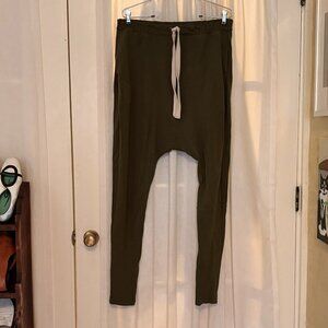 THE FIFTH LABEL Mens drop-crotch jersey pant olive green size XS